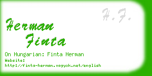 herman finta business card